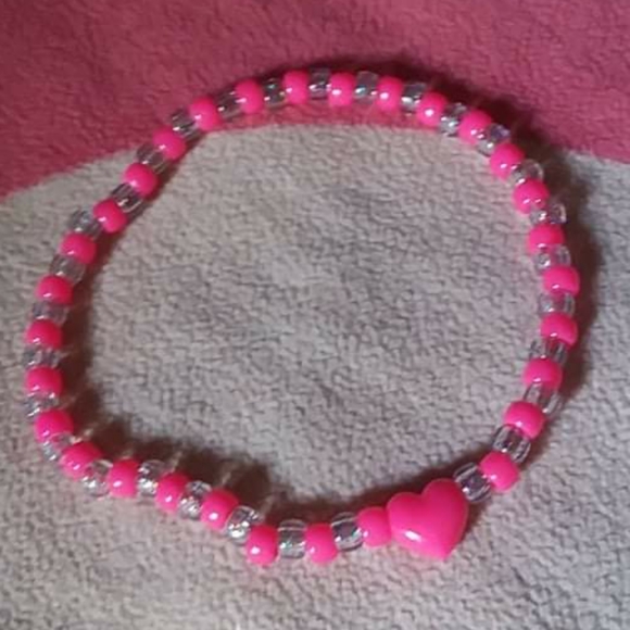 pink heart kandi choker - Picture 1 of 8